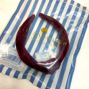 Elle Sadoughi Maroon Velvet Headband